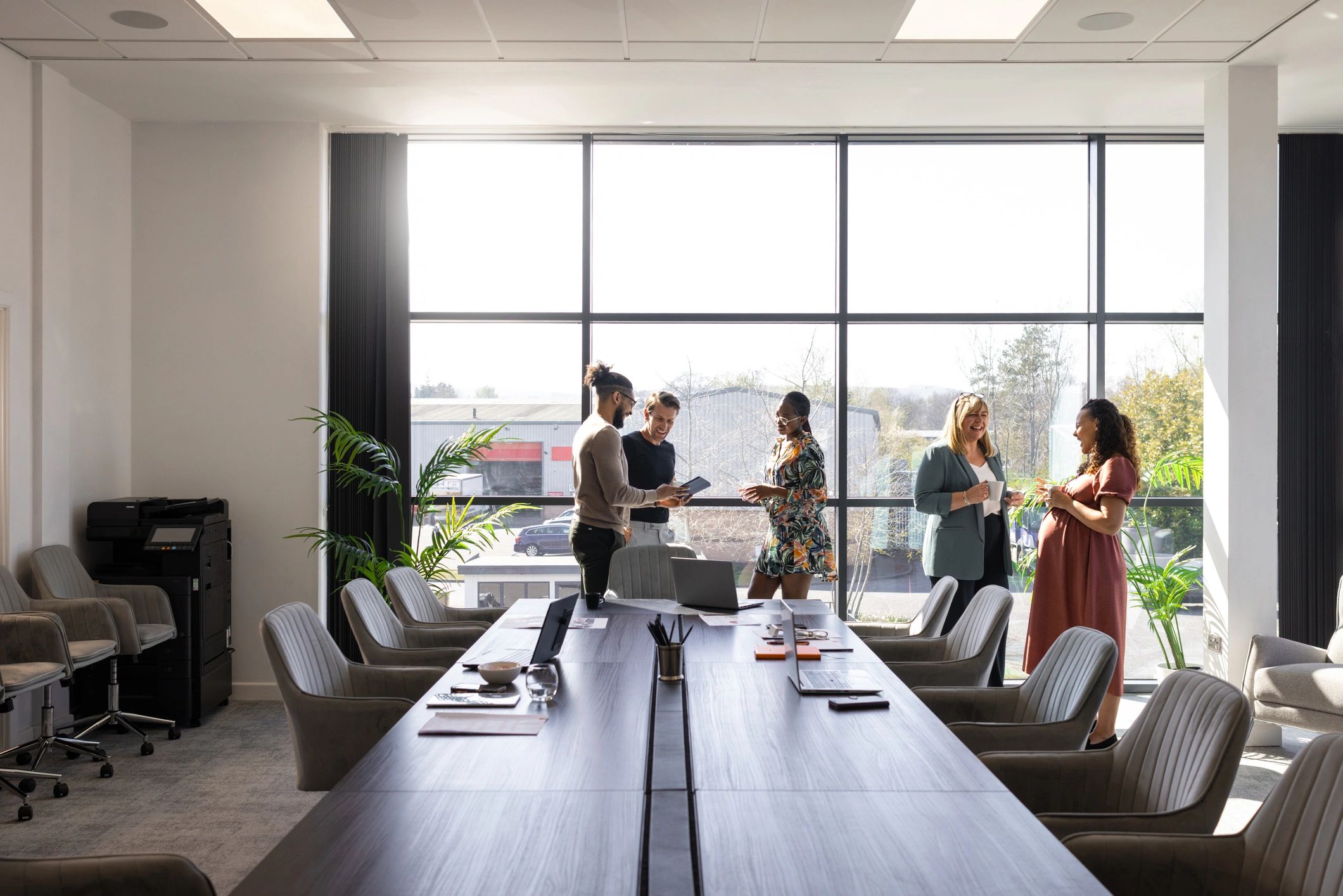 Consulting team meeting in a conference room